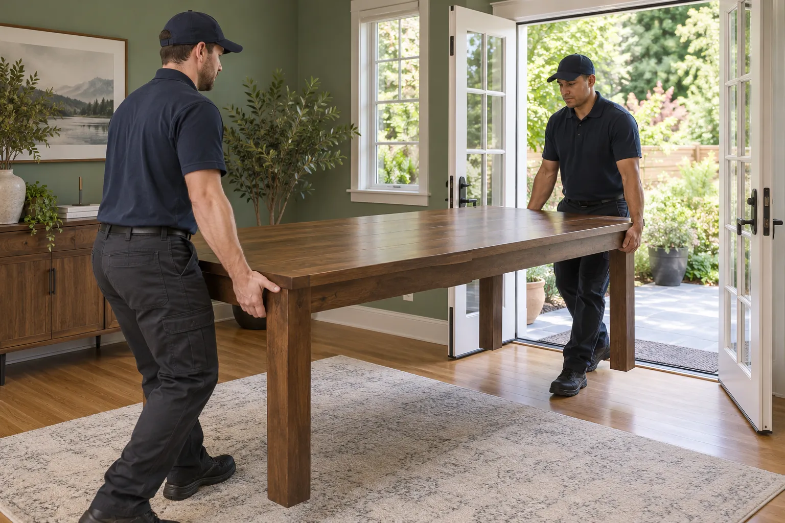 Dining Room Furniture Removal service in progress